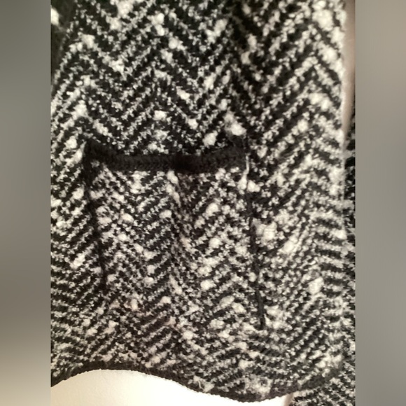 Cocogio Sweater Womens S Gray Black Knit Open Front Wool Blend Cardigan - Picture 5 of 8
